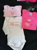 Lot 3 bodies Petit Bateau manches longues 3 mois