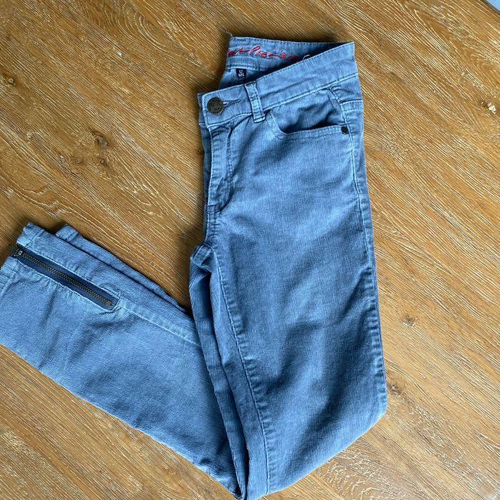 Pantalon en velours côtelé gris avec motif étoiles taille 12 ans - photo numéro 1