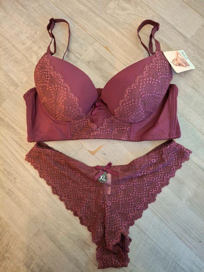 Ensemble lingerie mauve - photo numéro 3