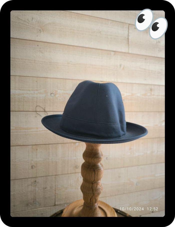 Chapeau fedora bleu vintage taille 54 - photo numéro 3