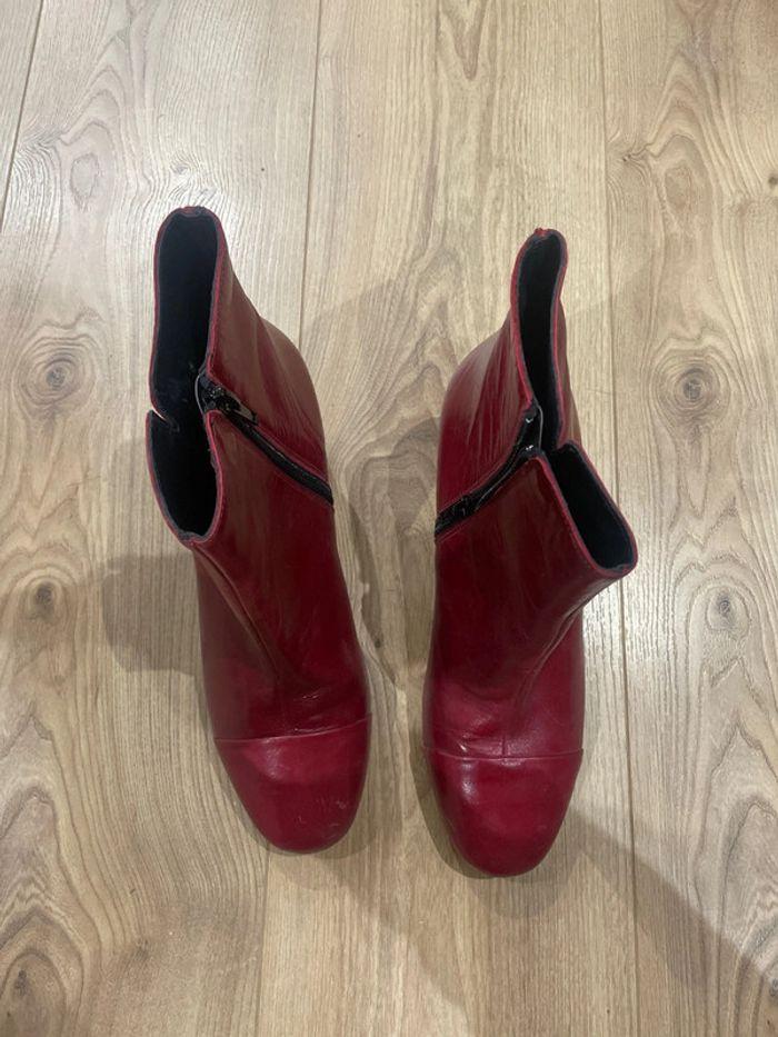 Bottines cuir bordeaux - photo numéro 5