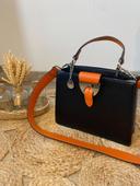 Sac à main avec bandoulière noir et orange Alex Max