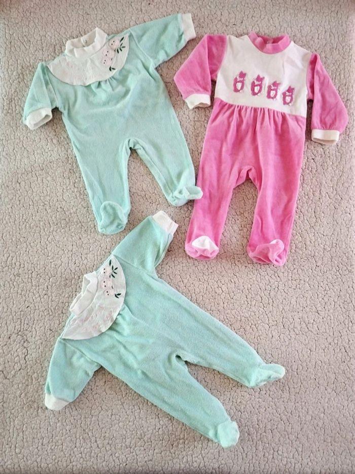 Lot de 3 pyjamas vert rose animaux T6M Continent - photo numéro 1