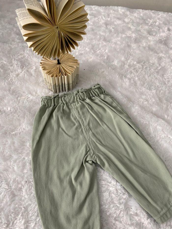 pantalon toile fille vert pastel menthe Kiabi 3 mois tbe - photo numéro 5