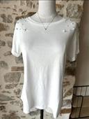 Tee-shirt à perles femme