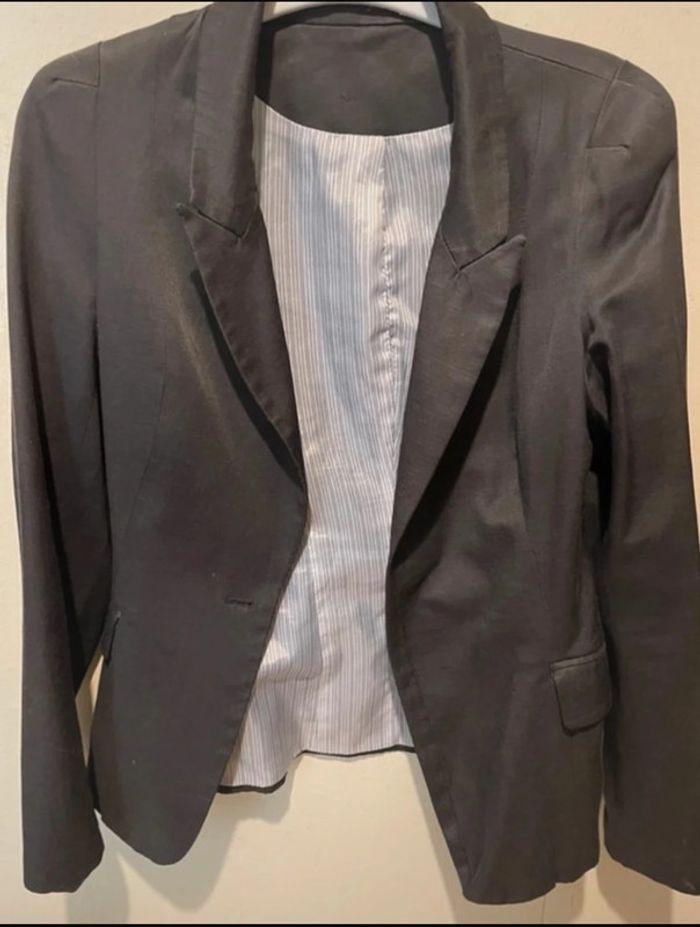 blazer noir satiné promod taille S - photo numéro 1