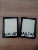 Lot de 2 cadres noirs 13x18cm mamie papy je t'aime