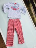 Joli pyjama velours 2 pièces, Cars, geis clair et rouge taille 2 ans