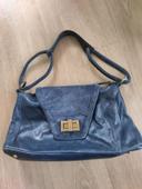 Sac en cuir bleu