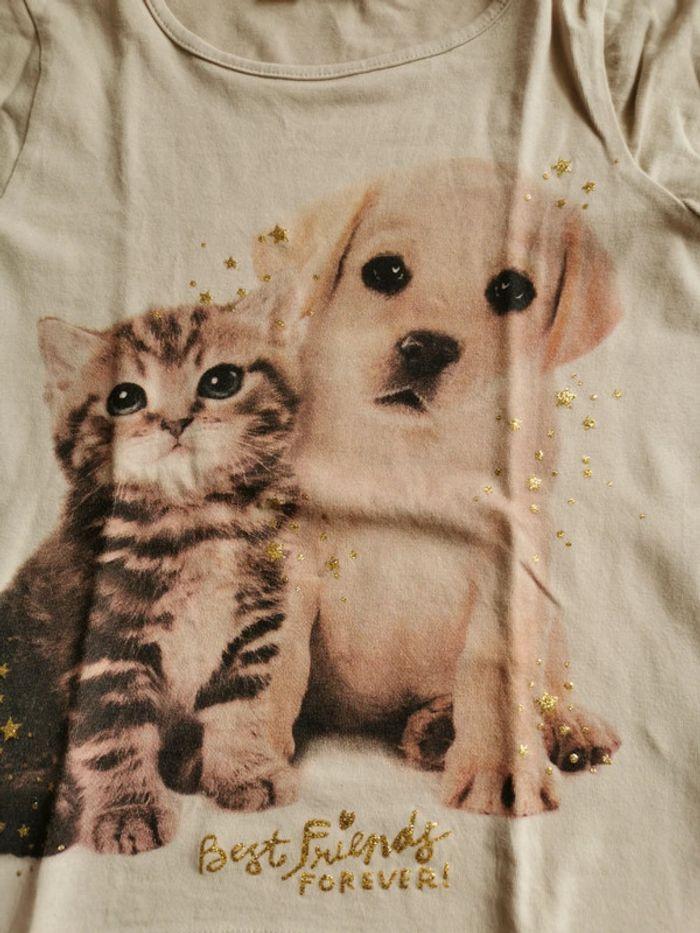 Tee shirt manches longues chaton et chiot - photo numéro 1