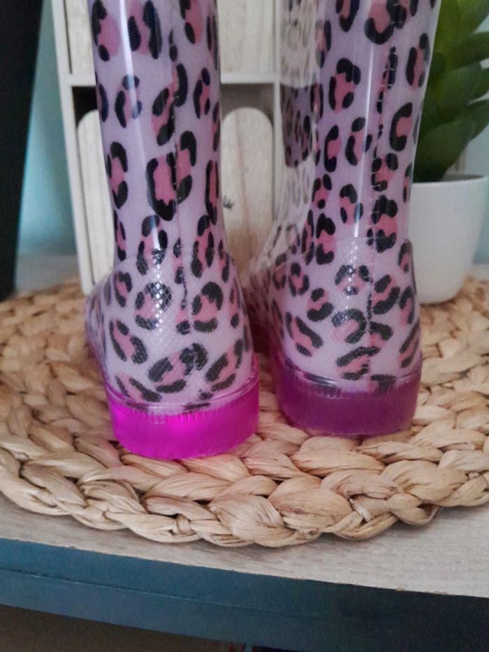 Bottes de pluie lumineuses roses guépard 24 25 - photo numéro 5