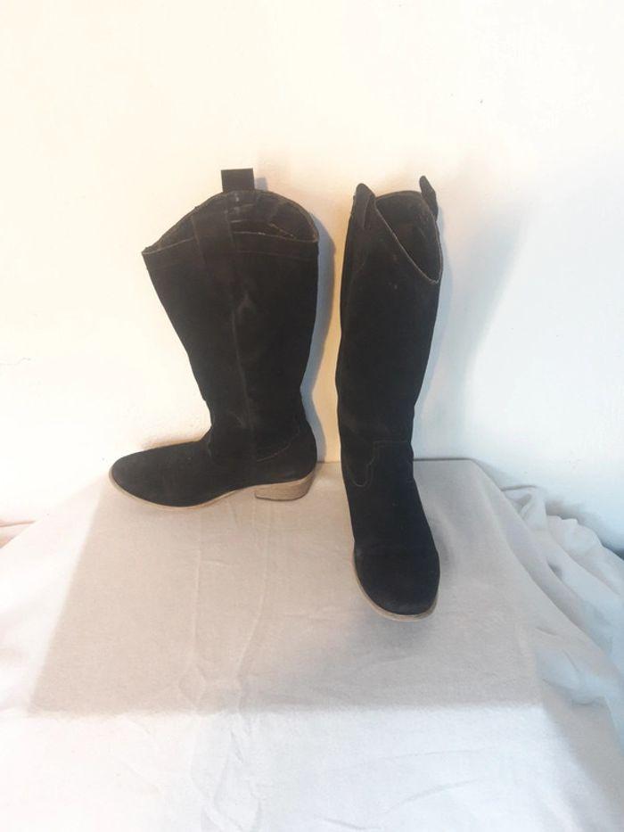 Bottes hautes tombantes Arian taille 41 noir daim - photo numéro 2