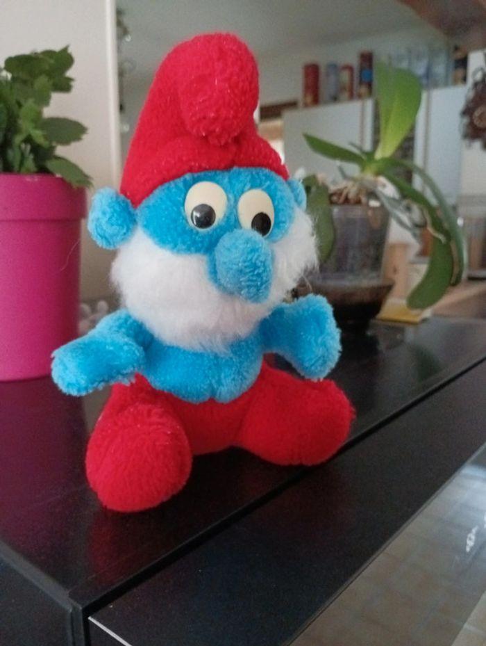 Peluche Grand Schtroumpf des années 80 - photo numéro 2