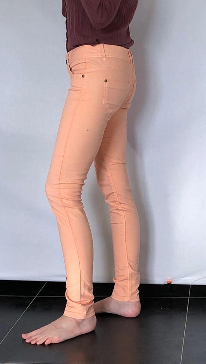 Jean slim taille basse Oxxy abricot pastel taille 36 comme neuf - photo numéro 14