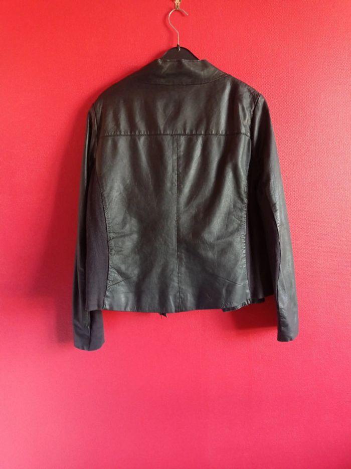 Blouson Cuir Noir Taille 42 en Excellent état - photo numéro 3