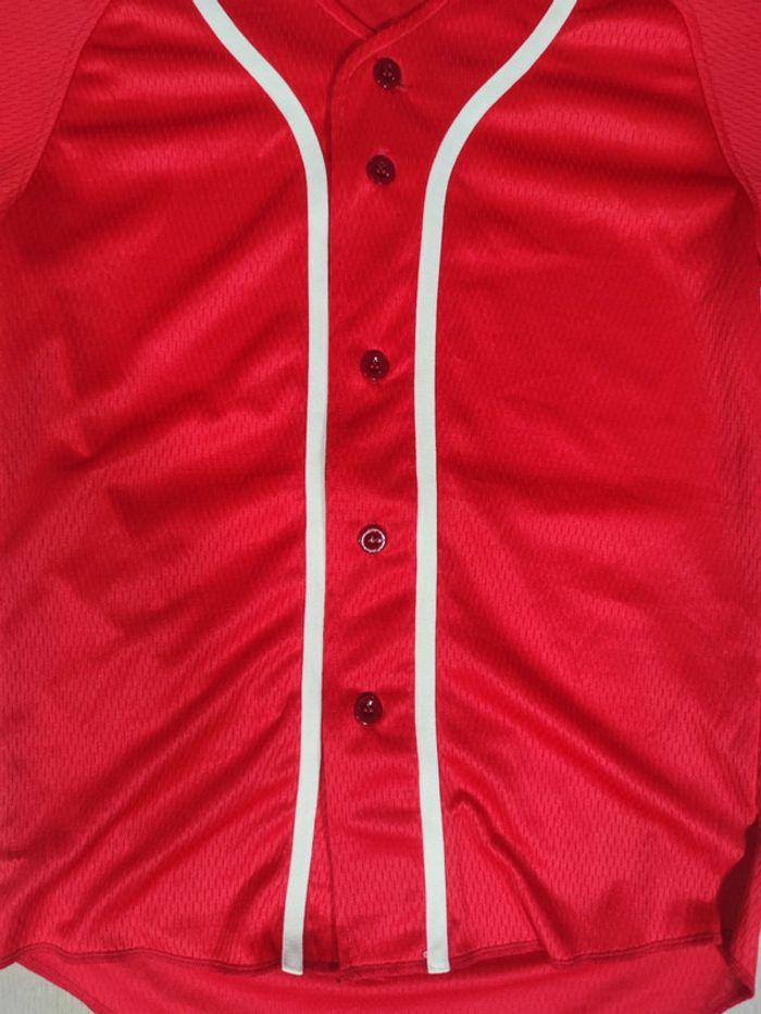 Maillot Baseball Zett Japon Rouge et Blanc Taille XS Femme - photo numéro 2