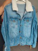 Veste jean col moumoute