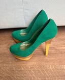 Escarpins Vert Haut Talon Taille 37