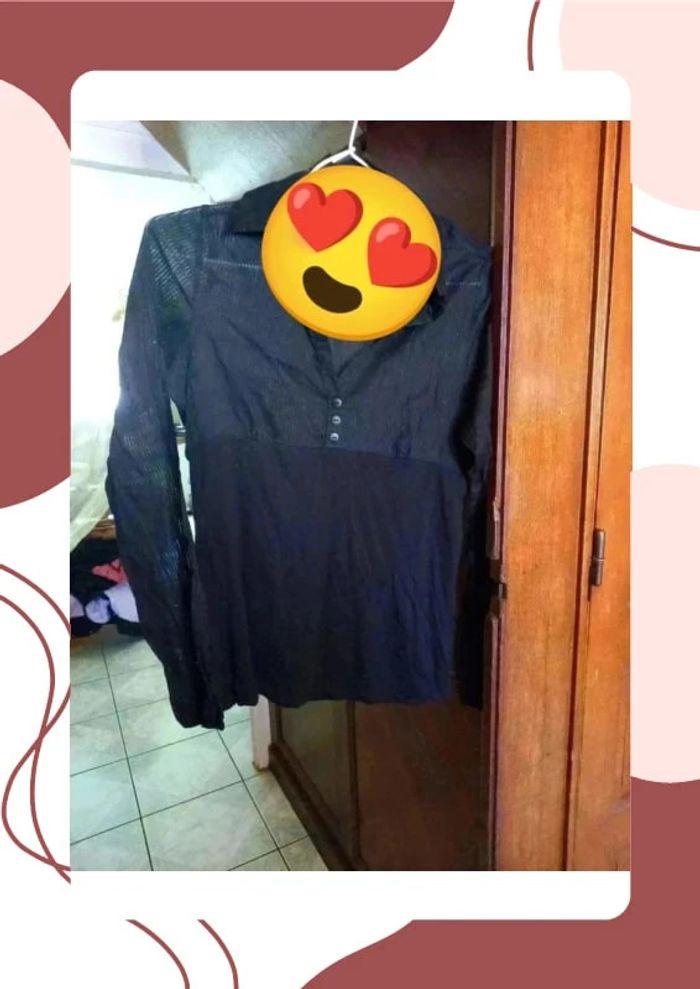 Chemise noire à rayures Cache Cache taille L/40 - photo numéro 6