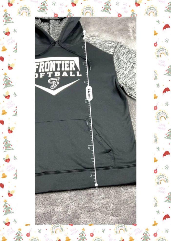 👕 Sweat à capuche Veste University Rare Vintage y2k 90s 2000s Frontier Softball Noir Taille L 👕 - photo numéro 4