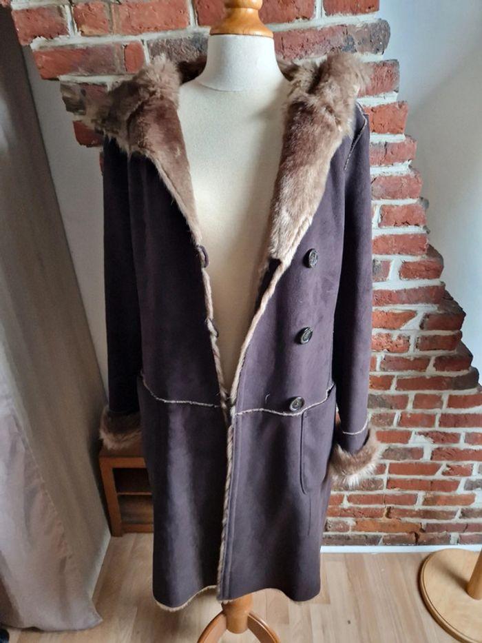 Manteau peau lainée et fausse fourrure Caroll 42 - photo numéro 7