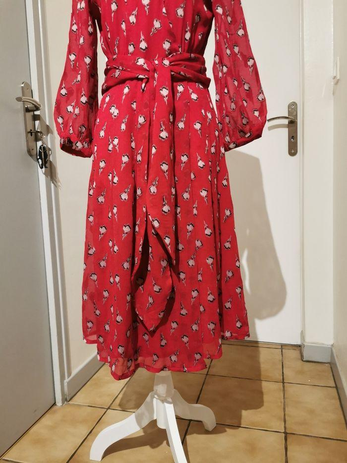 Robe Ba&sh taille 2 soie rouge motif floral Automne hiver - photo numéro 4