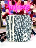 Sac Dior Girly tissu logo bleu