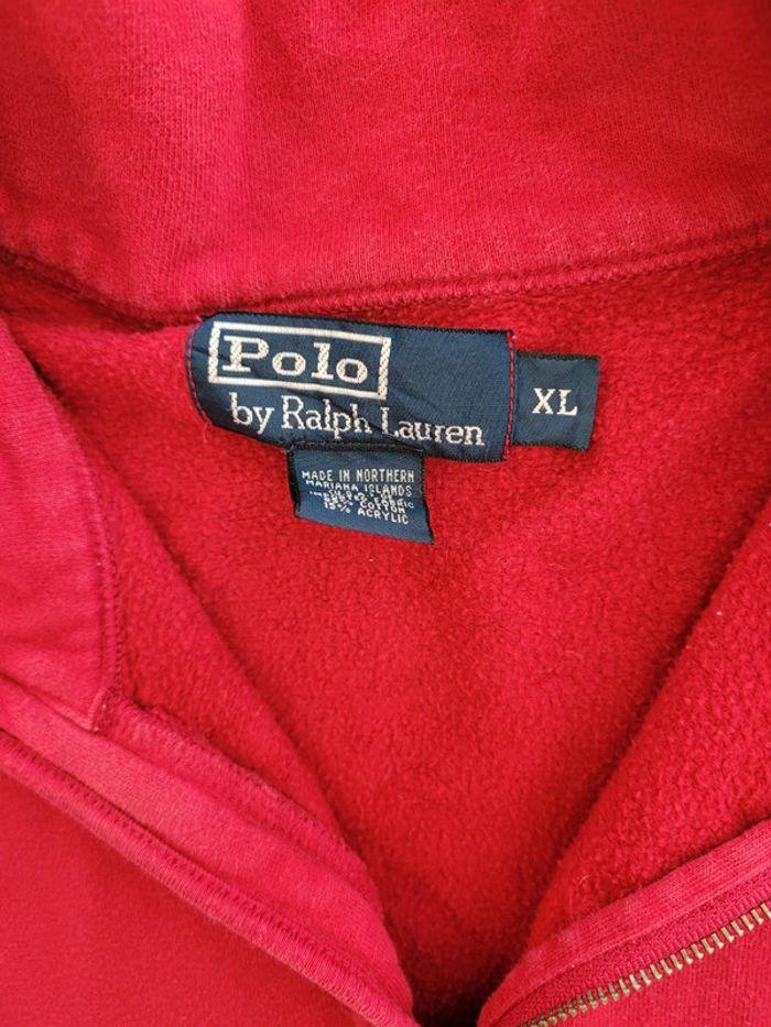 Quart Zip POLO Ralph Lauren Sweat Zippé Logo brodé Taille XL Rouge - photo numéro 10