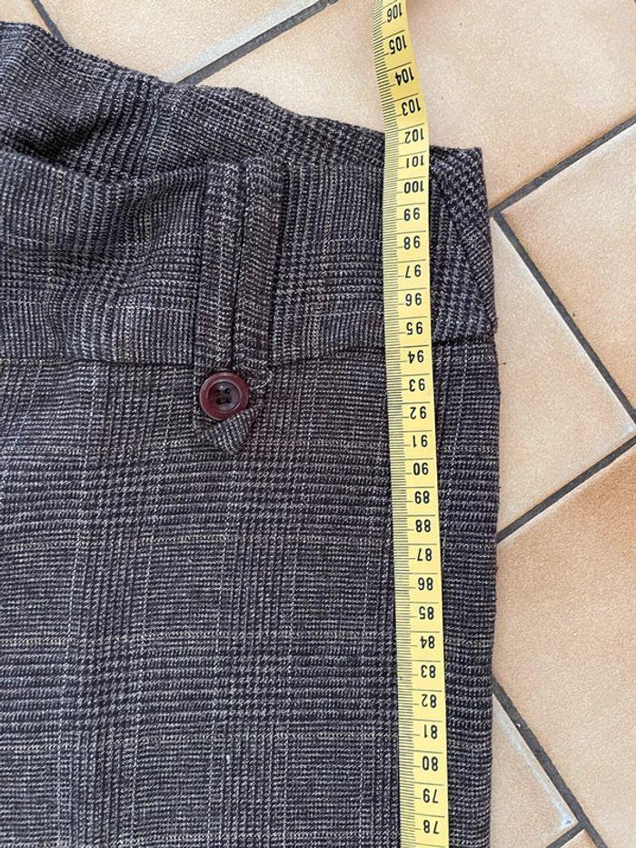 Pantalon à carreau fin marron/gris - photo numéro 6