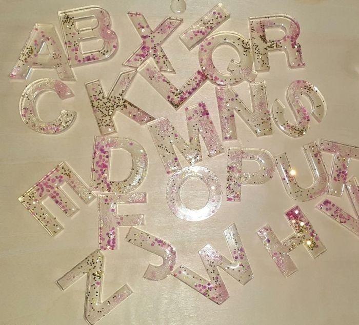 Lettres avec paillettes pour déco