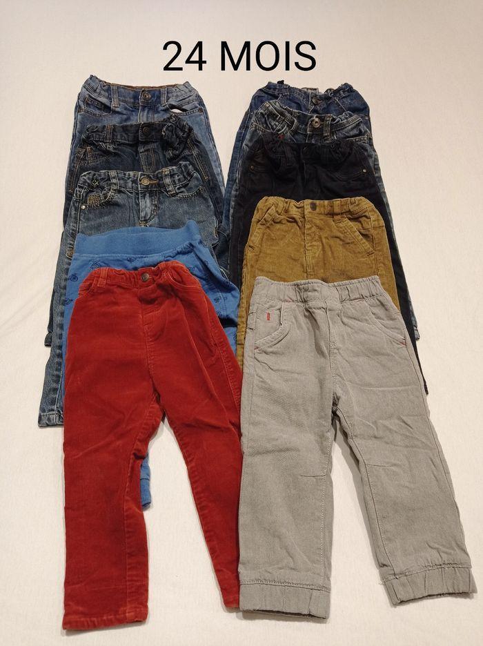 Lot 8 pantalons garçon 24 mois/2 ans marques diverses - photo numéro 1