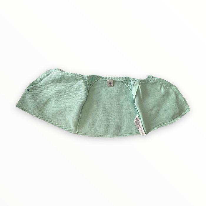 Cardigan menthe Petit Bateau 6 mois TBE (14€) - photo numéro 4