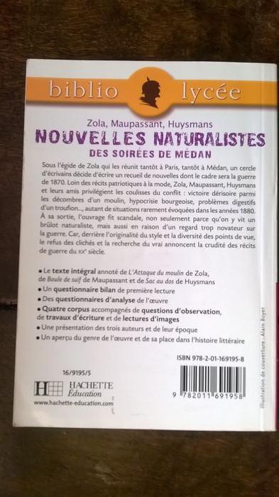 Livre Biblio Lycée "Nouvelles naturalistes des soirées de Médan" Zola, Maupassant, Huysmans - photo numéro 2