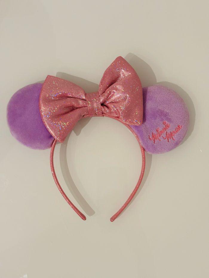 Disney serre tête oreilles paillettes Minnie Mouse rose mauve Ears headband Princesse Déguisement Carnaval Halloween Disneyland Vaiana Belle Cendrillon Ariel Elsa Anna Frozen robe lot SOP77 - photo numéro 2