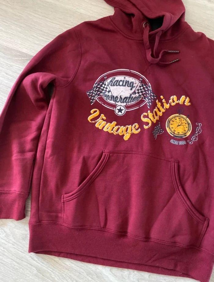 Magnifique sweat unisexe taille L bordeaux avec capuche OWK - photo numéro 2