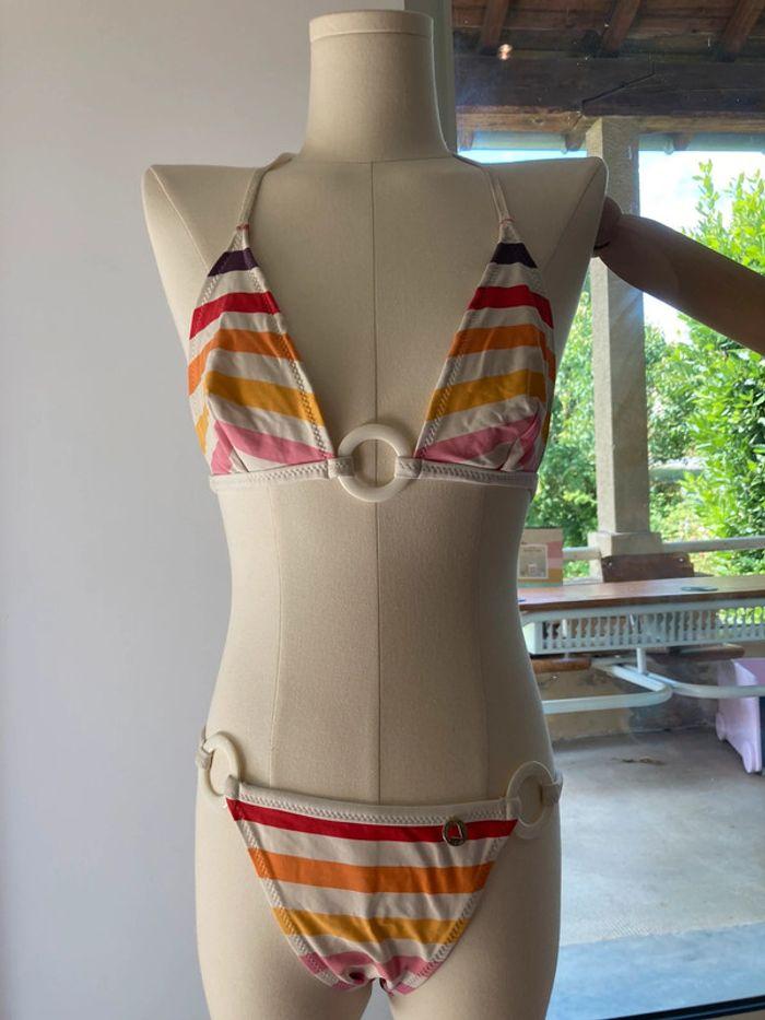 Maillot de bain 2 pièces Morgan vintage à rayure arc en ciel - photo numéro 2