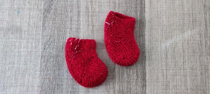 Chaussette rouge pour bébé taille 1 mois