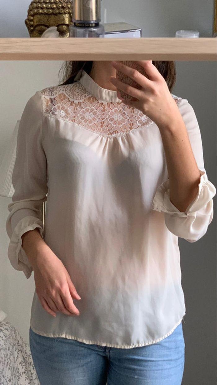 Blouse dentelle blanche taille M