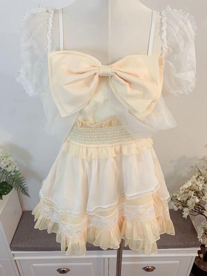 Dress Robe Yellow Rose Cute Kawaii Princess Barbie Cosplay Lolita - photo numéro 5