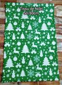 Tissu Coton de Noël Cerf Vert