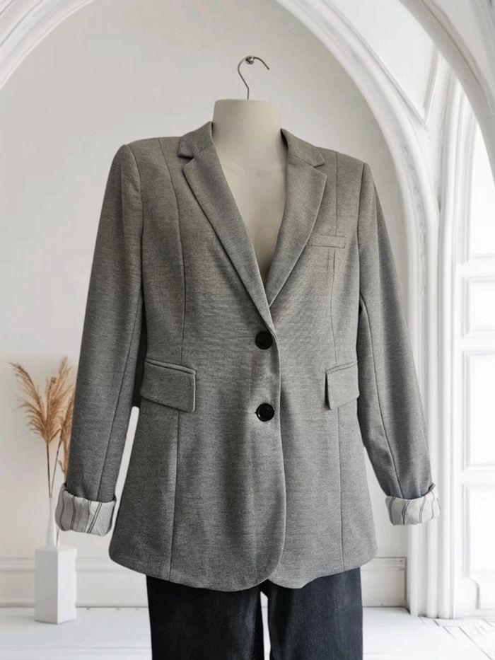 Veste / Blazer gris Stradivarius - photo numéro 3