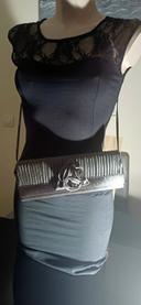 Sac pochette gris