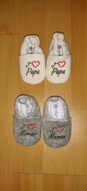 Chaussons bébé little baby j'aime maman j'aime papa