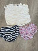 Lot bloomers x2 et t-shirt effet lin 12 mois