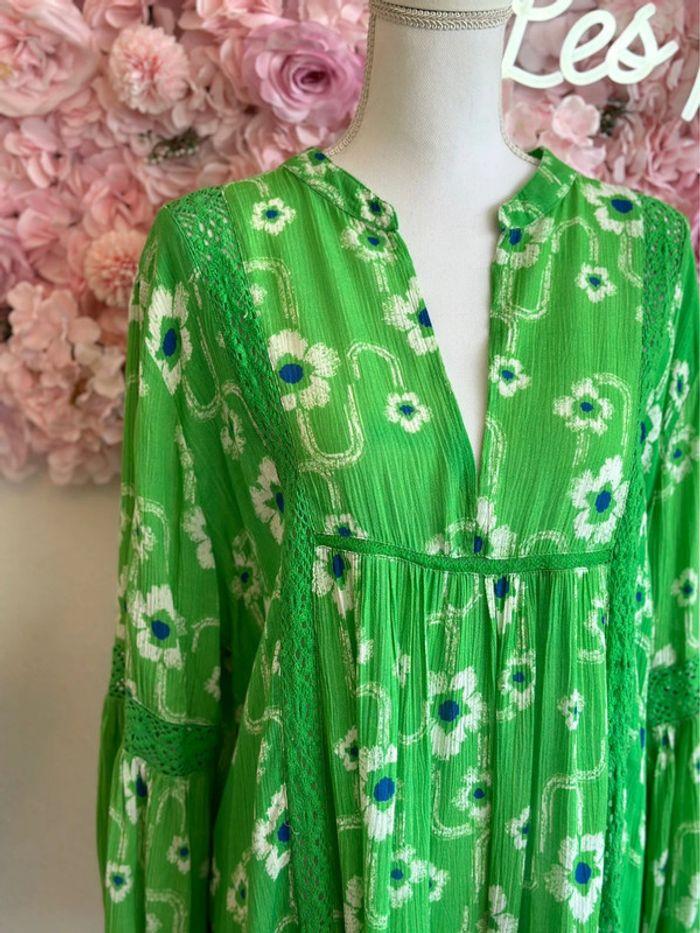 Robe estivale fluide verte à motifs fleuris taille U - ChicoSoleil - photo numéro 5