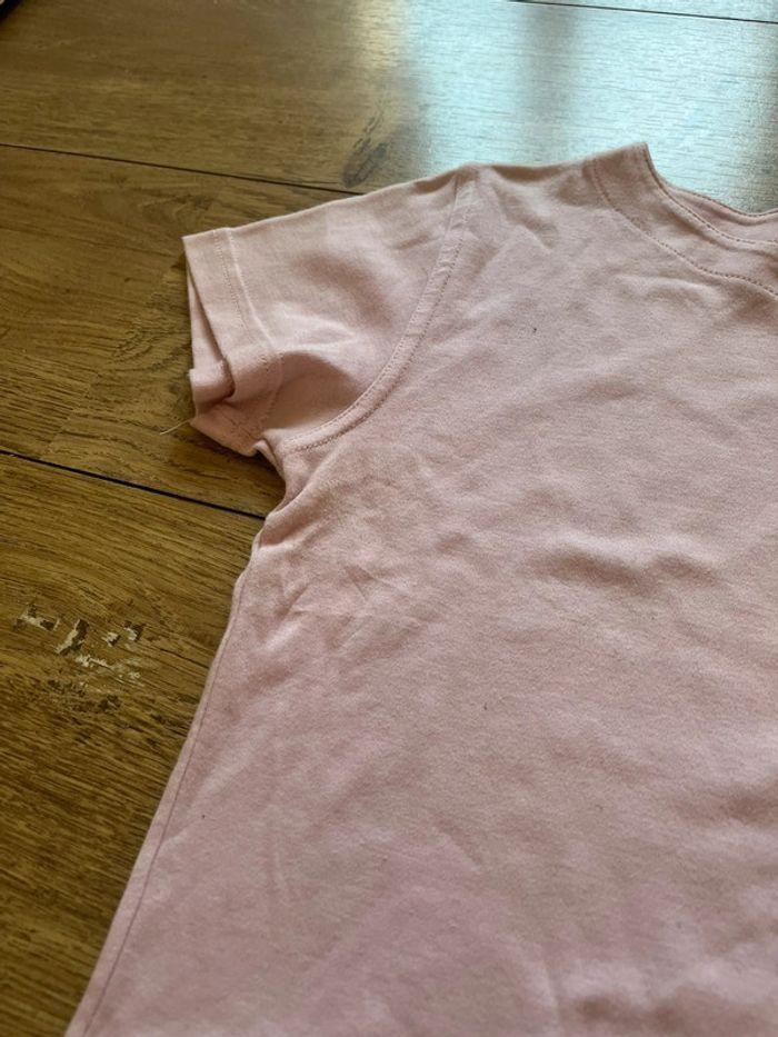 Tee shirt Courrèges taille M crop top rose pale logo brodé - photo numéro 3