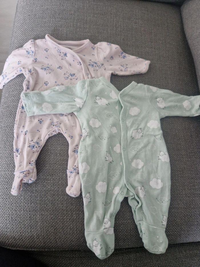 Lot de 2 pyjamas en coton baby club 50cm - photo numéro 1