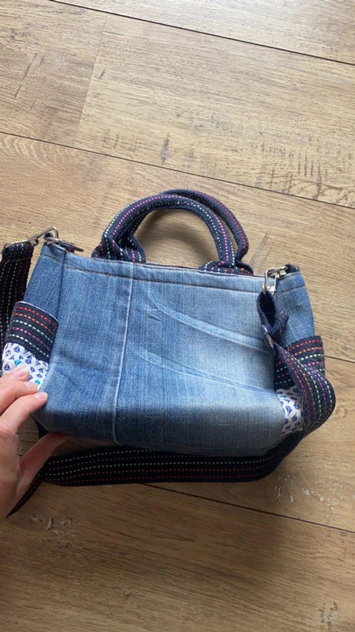 Sac y2k en jean et tissu fait à partir d’un vrai pantalon - photo numéro 5