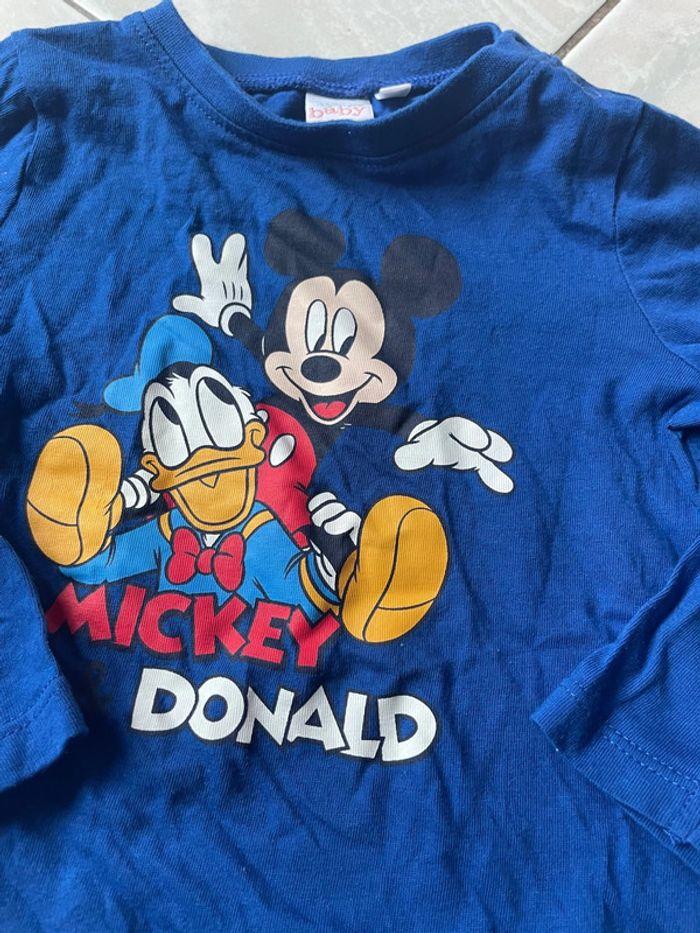 T shirt manche longue mickey et donald 24 mois - photo numéro 2