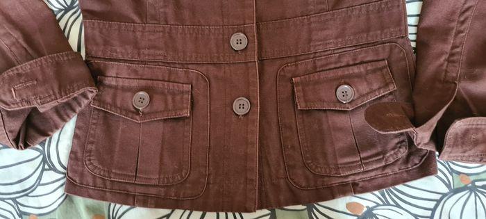 Veste en jean marron cintrée pour femme taille S - photo numéro 3